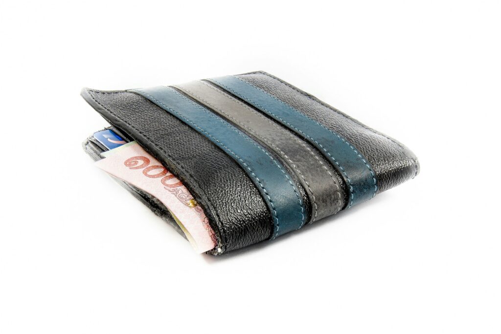 black Wallet placed on a white background